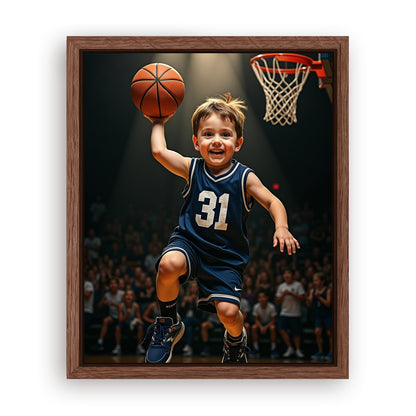 Save 33% When You Add A Frame To Your 10x08 'The Basketball Player' Canvas Now