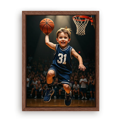 Save 33% When You Add A Frame To Your 12x16 'The Basketball Player' Canvas Now