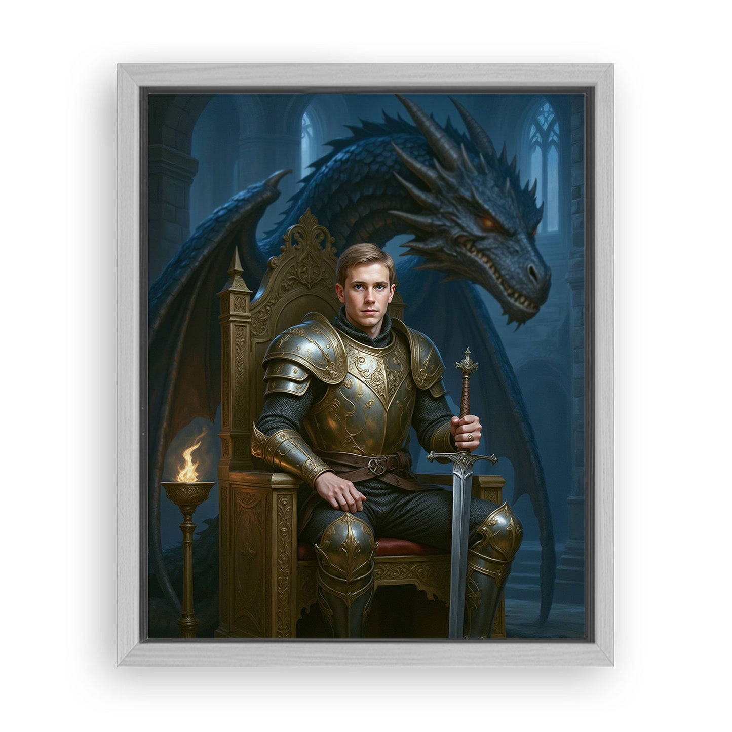 Save 33% When You Add A Frame To Your 16x20 'The Fireborn Dragon King' Canvas Now