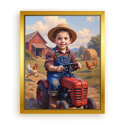 Save 33% When You Add A Frame To Your 10x08 'The Free Farmer' Canvas Now