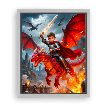 Save 33% When You Add A Frame To Your 10x08 'The Dragon Knight' Canvas Now