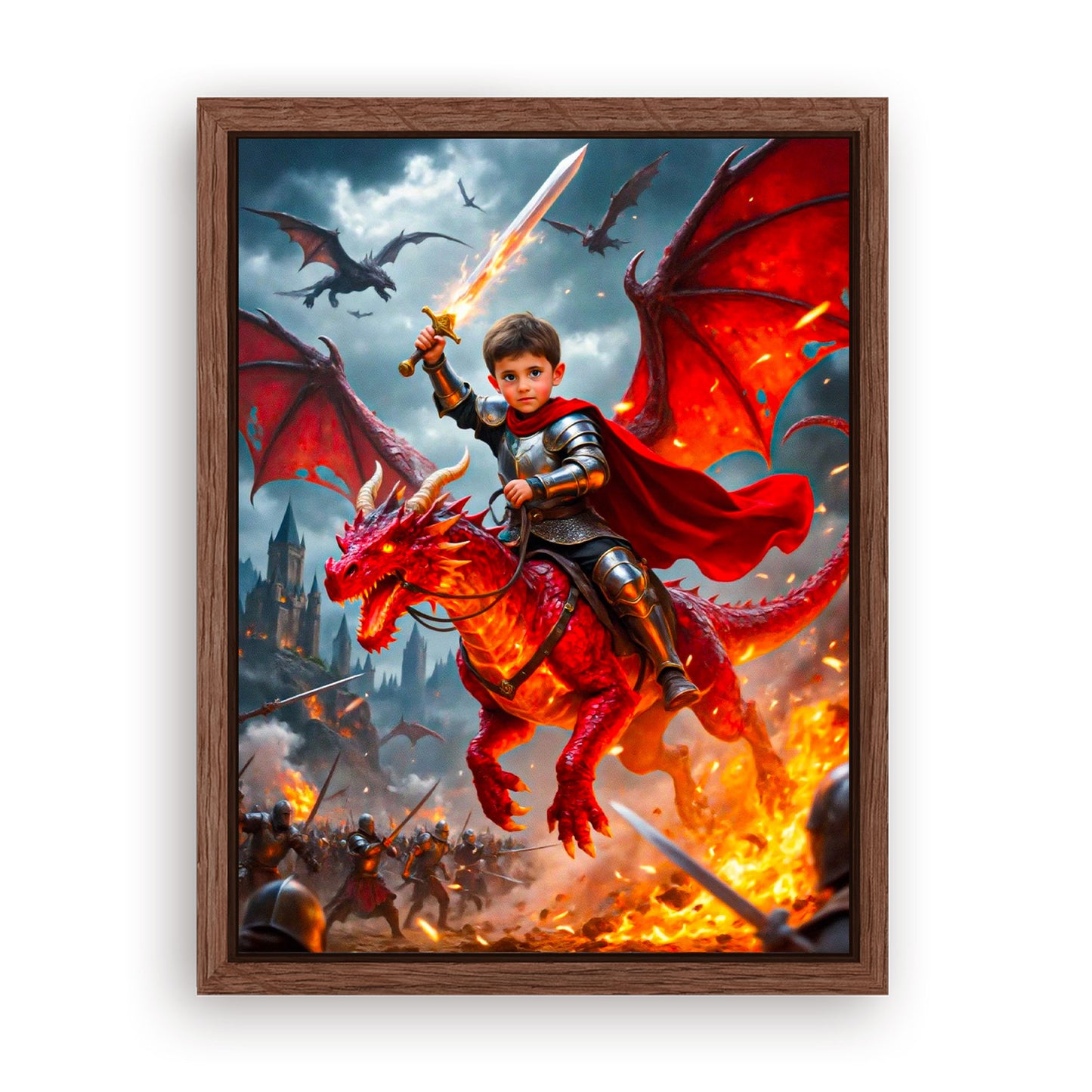 Save 33% When You Add A Frame To Your 18x24 'The Dragon Knight' Canvas Now