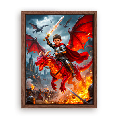 Save 33% When You Add A Frame To Your 18x24 'The Dragon Knight' Canvas Now