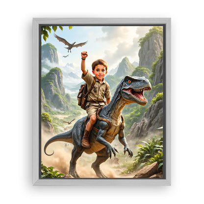 Save 33% When You Add A Frame To Your 16x20 'The Dino Tamer' Canvas Now