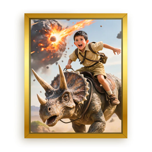 Make Your 16x20 Inches 'The Triceratops Patrol' Canvas Even More Special, Add a Beautiful Premium Frame & Make It Truly Gift-Ready!
