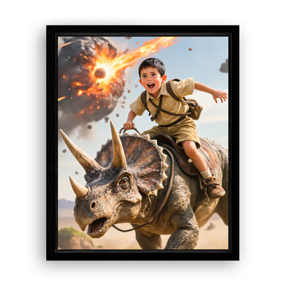 Make Your 16x20 Inches 'The Triceratops Patrol' Canvas Even More Special, Add a Beautiful Premium Frame & Make It Truly Gift-Ready!