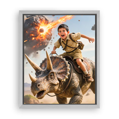 Make Your 10x08 Inches 'The Triceratops Patrol' Canvas Even More Special, Add a Beautiful Premium Frame & Make It Truly Gift-Ready!