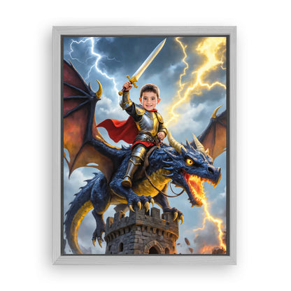 Save 33% When You Add A Frame To Your 18x24 'The Storm Dragon Knight' Canvas Now