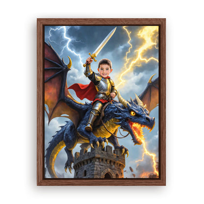 Save 33% When You Add A Frame To Your 18x24 'The Storm Dragon Knight' Canvas Now