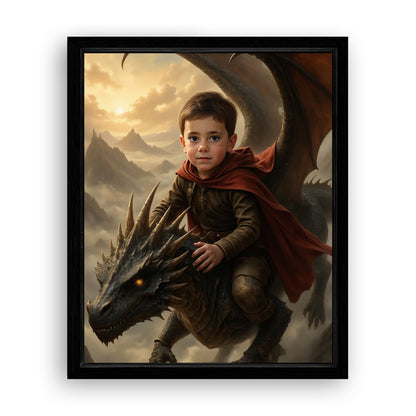 Save 33% When You Add A Frame To Your 10x08 'The Dragon Rider' Canvas Now