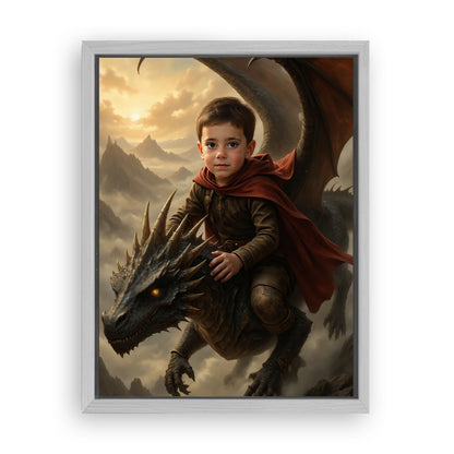 Save 33% When You Add A Frame To Your 12x16 'The Dragon Rider' Canvas Now