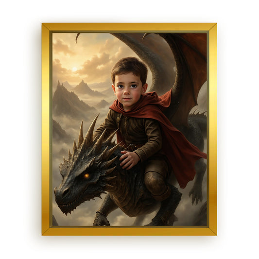 Save 33% When You Add A Frame To Your 10x08 'The Dragon Rider' Canvas Now