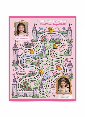 Personaliséierte Labyrinth mat dem Gesiicht vun dengem Kand