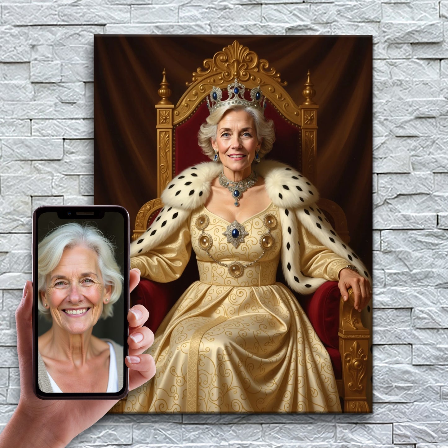 The Majestic Queen on Golden Throne