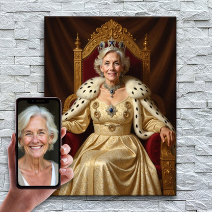 The Majestic Queen on Golden Throne