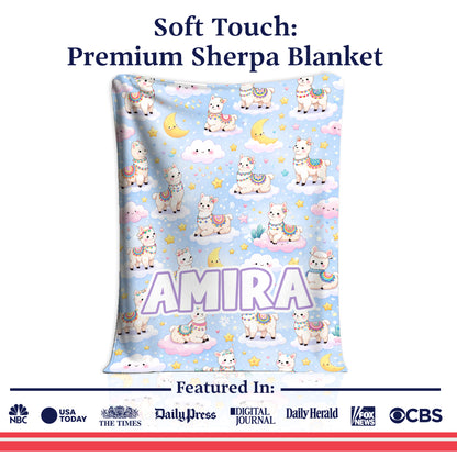 Personalized Llama Blanket for Kids