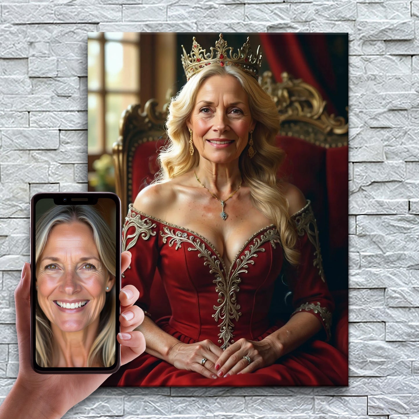 The Queen in Embroidered Crimson