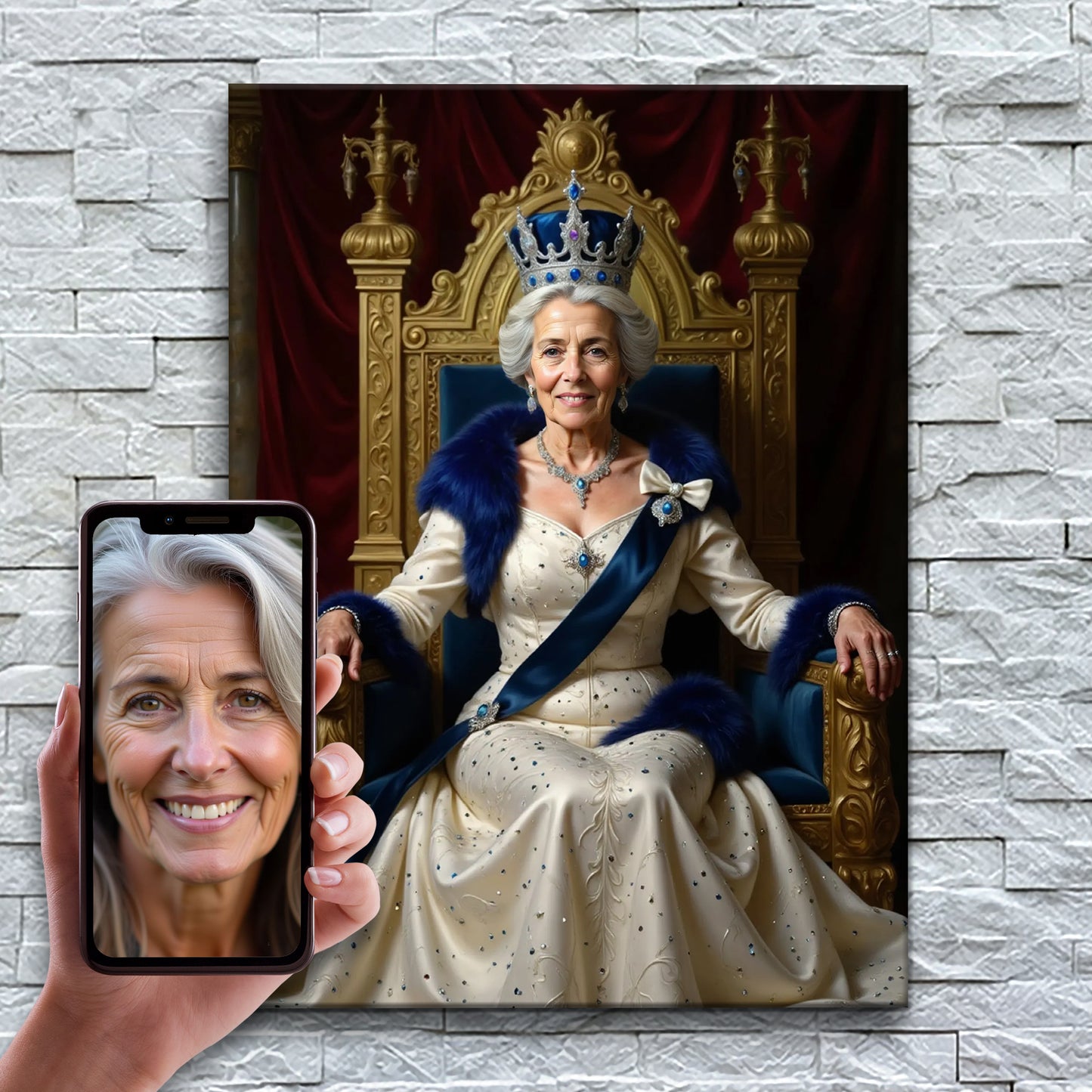 The Royal Grandmother in Blue and Ivory