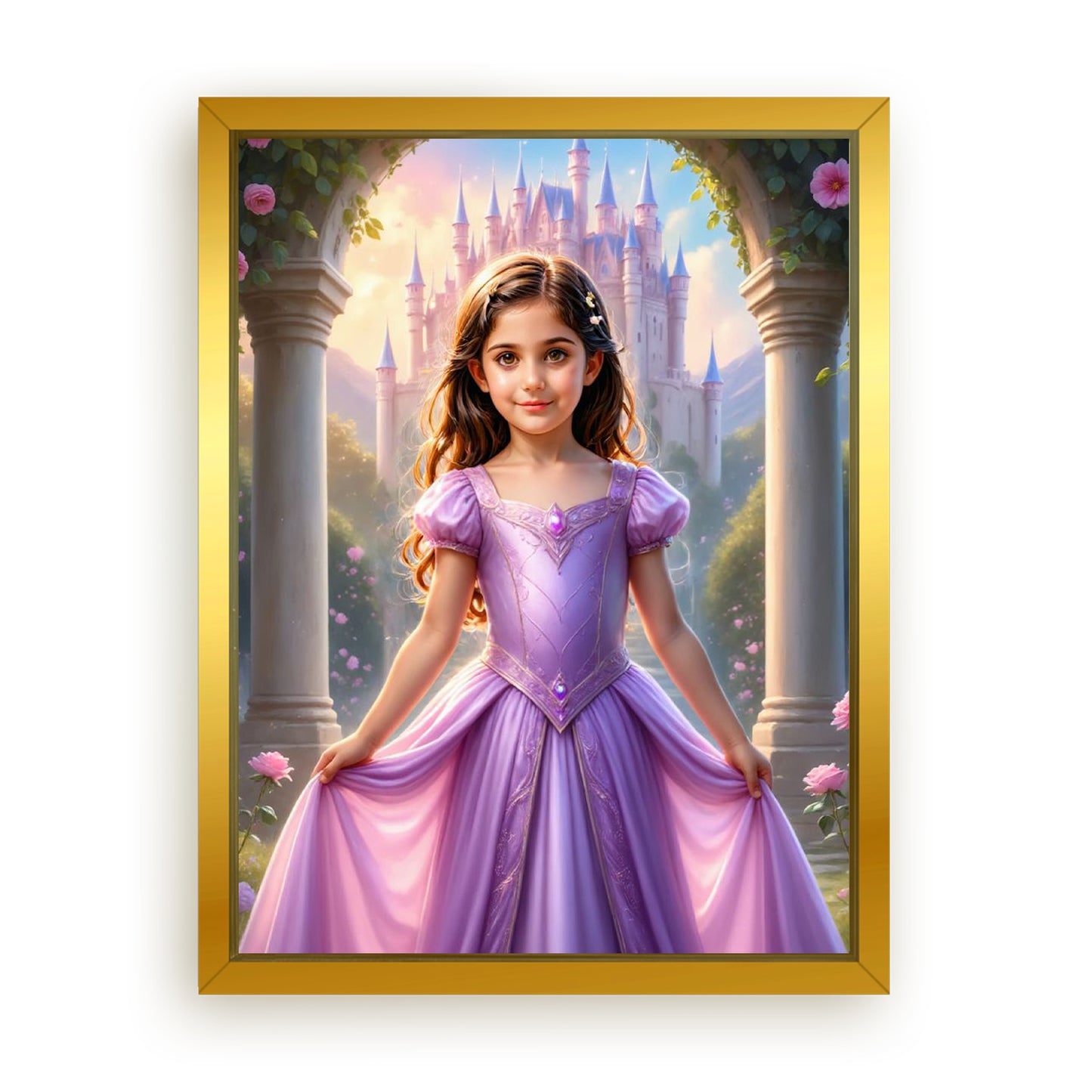 Make Your 12x16 Inches 'The Pink Princess’s Tower Retreat ' Canvas Even More Special, Add a Beautiful Premium Frame & Make It Truly Gift-Ready!