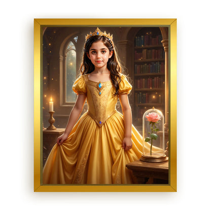 Save 33% When You Add A Frame To Your 16x20 'The Beauty and the Enchanted Rose' Canvas Now
