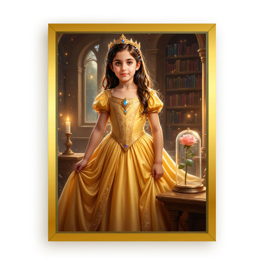Save 33% When You Add A Frame To Your 18x24 'The Beauty and the Enchanted Rose' Canvas Now
