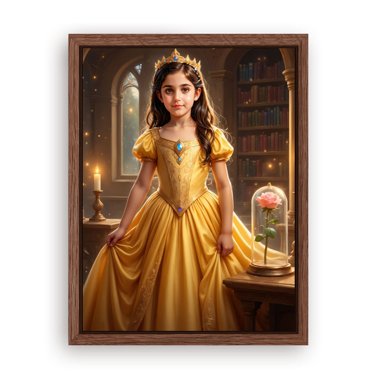 Save 33% When You Add A Frame To Your 18x24 'The Beauty and the Enchanted Rose' Canvas Now